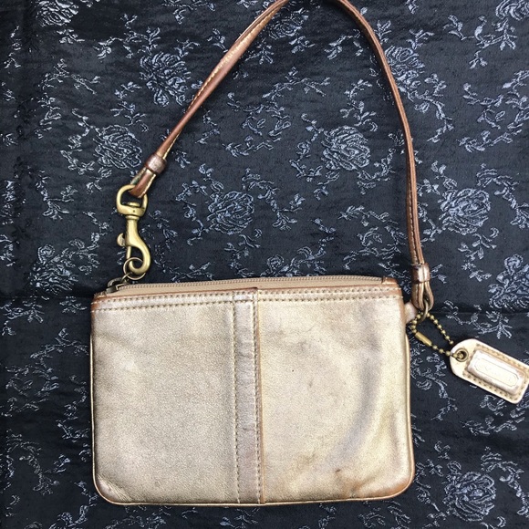 SOLD Free w/ Any Purchase Gold Coach Wristlet - Picture 2 of 3